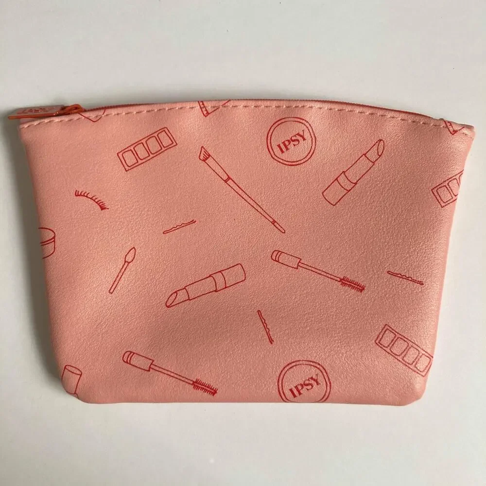 Pink Makeup Tool Print Ipsy Cosmetic Bag